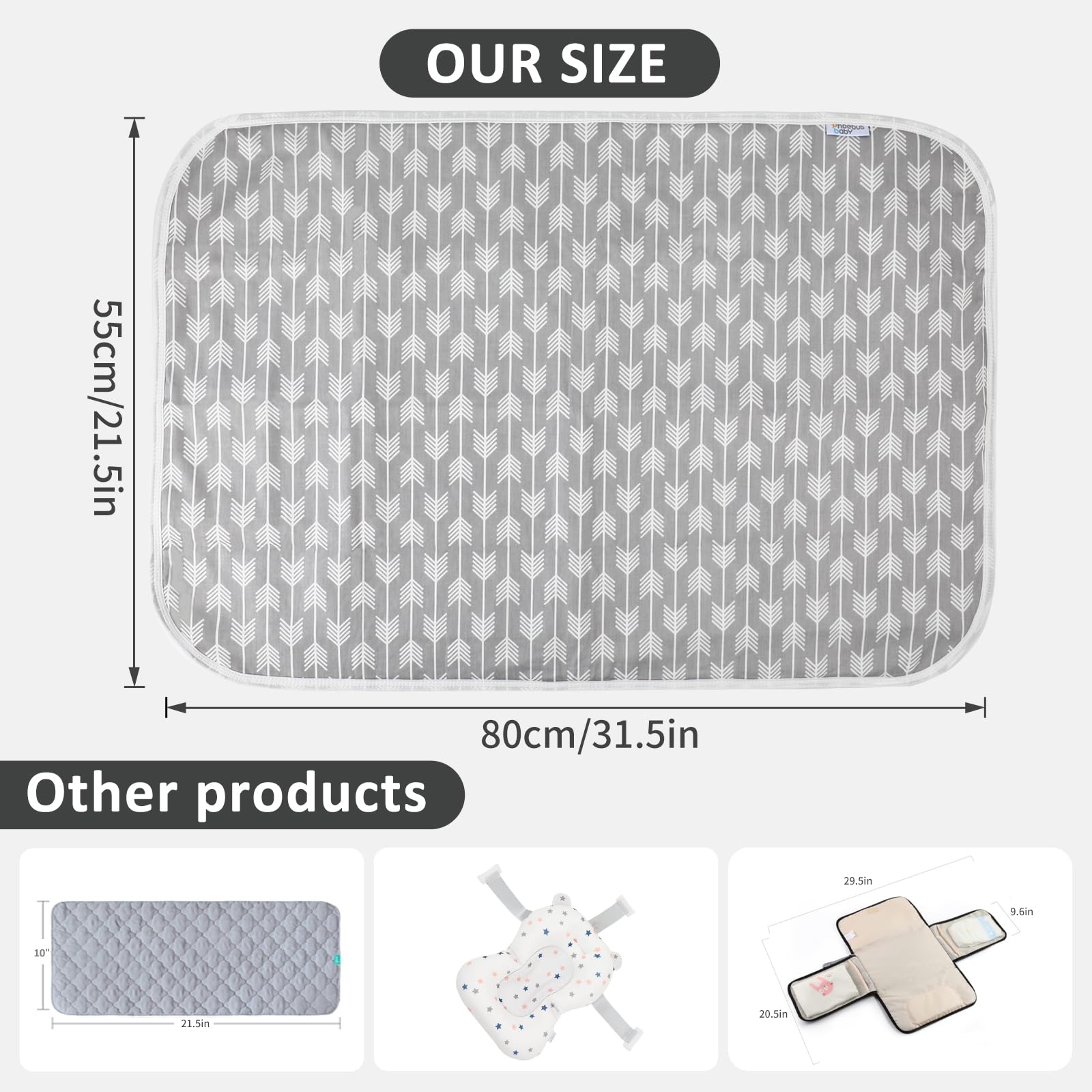 PHOEBUS BABY changing pad wipes clean easily with damp cloth for quick cleanup.
