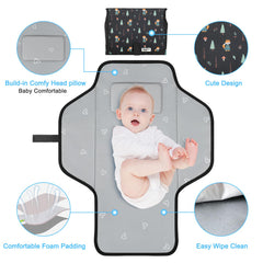 PHOEBUS BABY changing pad folded compact for easy stow-away in a diaper bag.