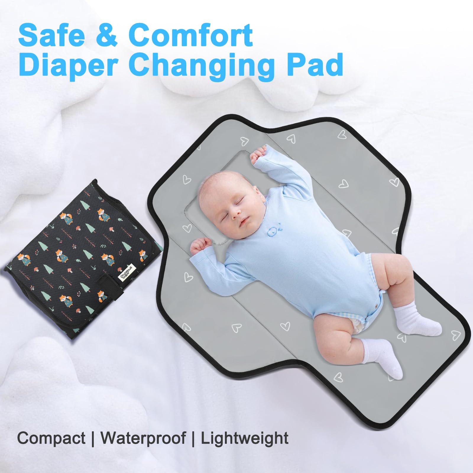 PHOEBUS BABY changing pad gift-ready box signals ideal baby shower gift.