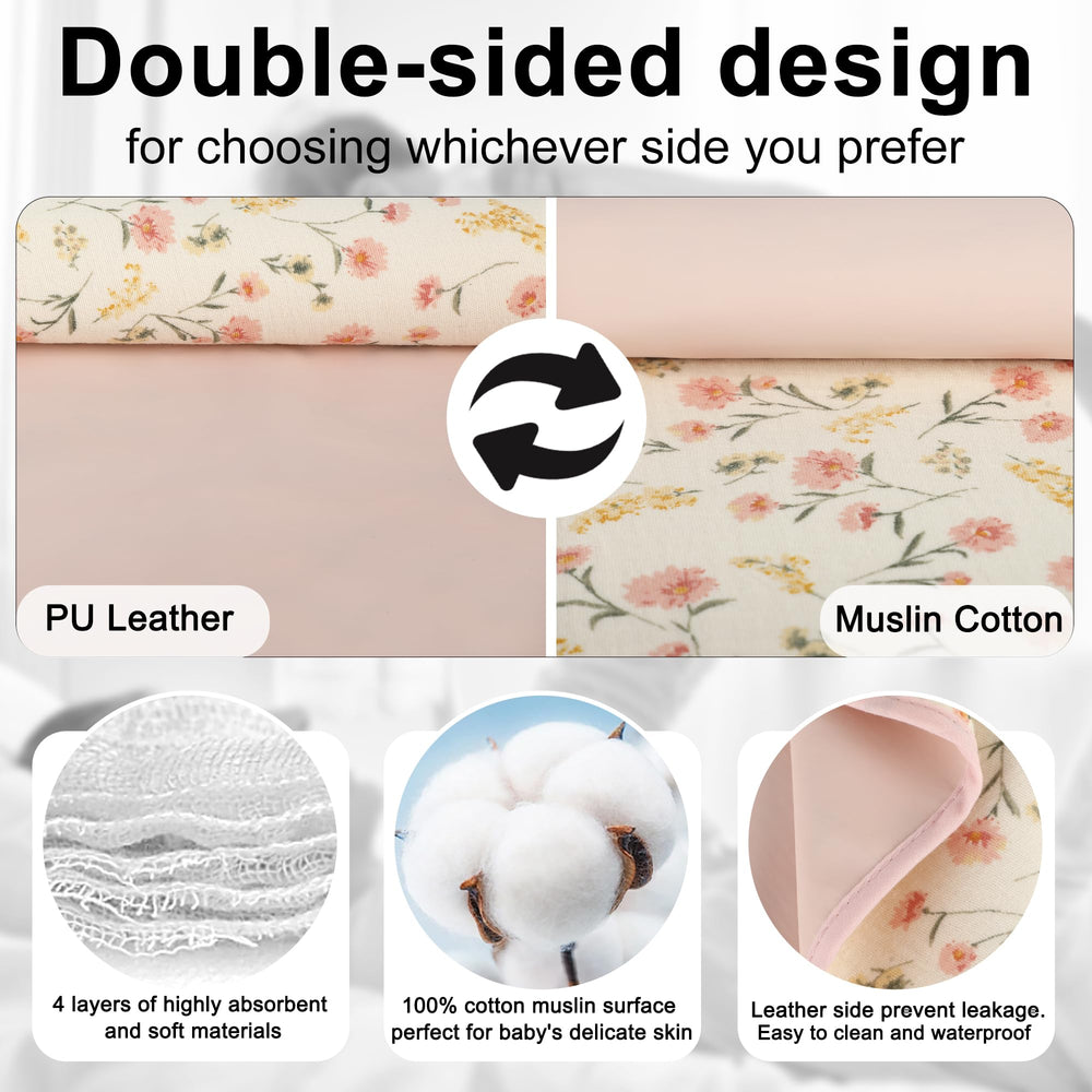 PHOEBUS BABY changing pad leather back demonstrates easy-clean protection