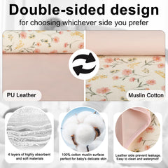 PHOEBUS BABY changing pad leather back demonstrates easy-clean protection