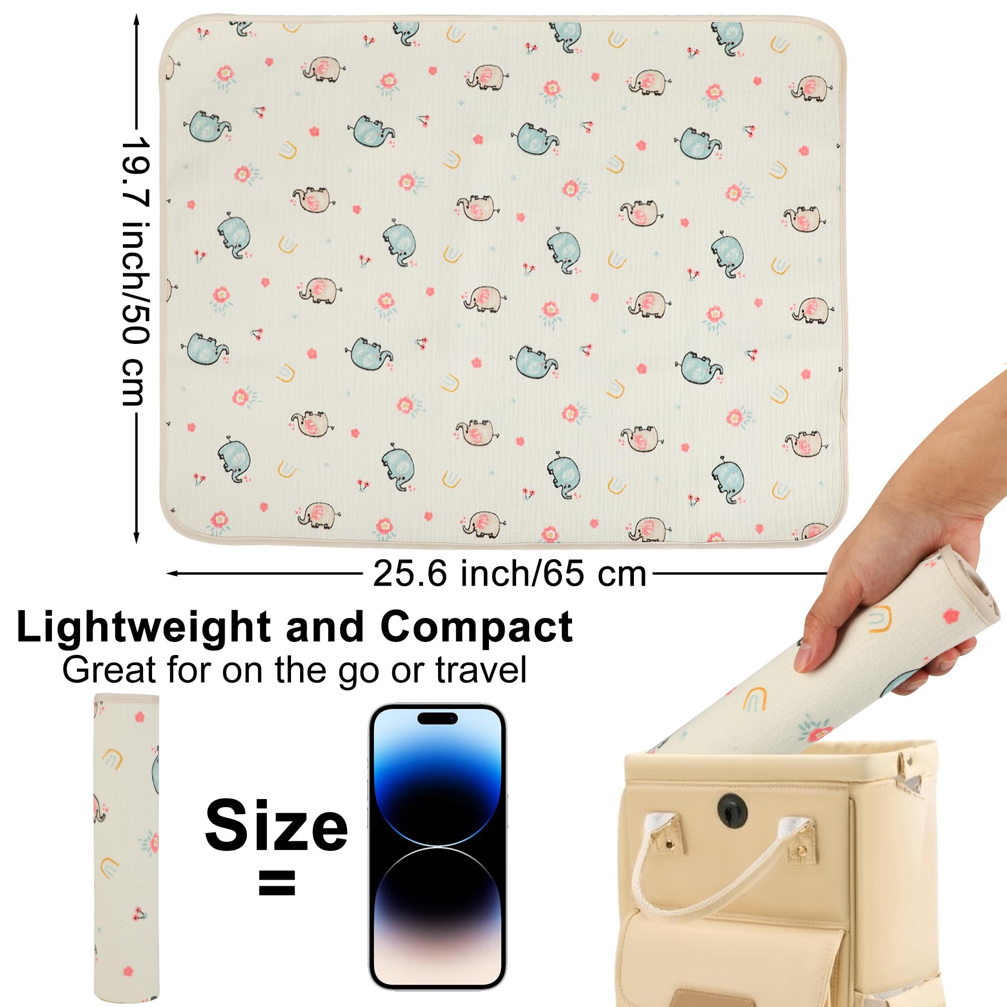 PHOEBUS BABY changing pad PU leather back is waterproof and easy to wipe clean