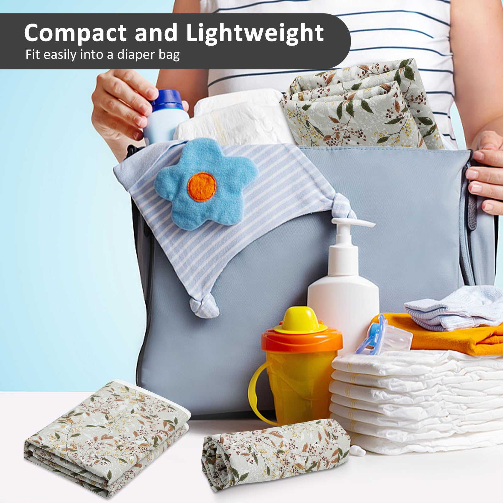 PHOEBUS BABY changing pad soft cotton surface is gentle on delicate skin.