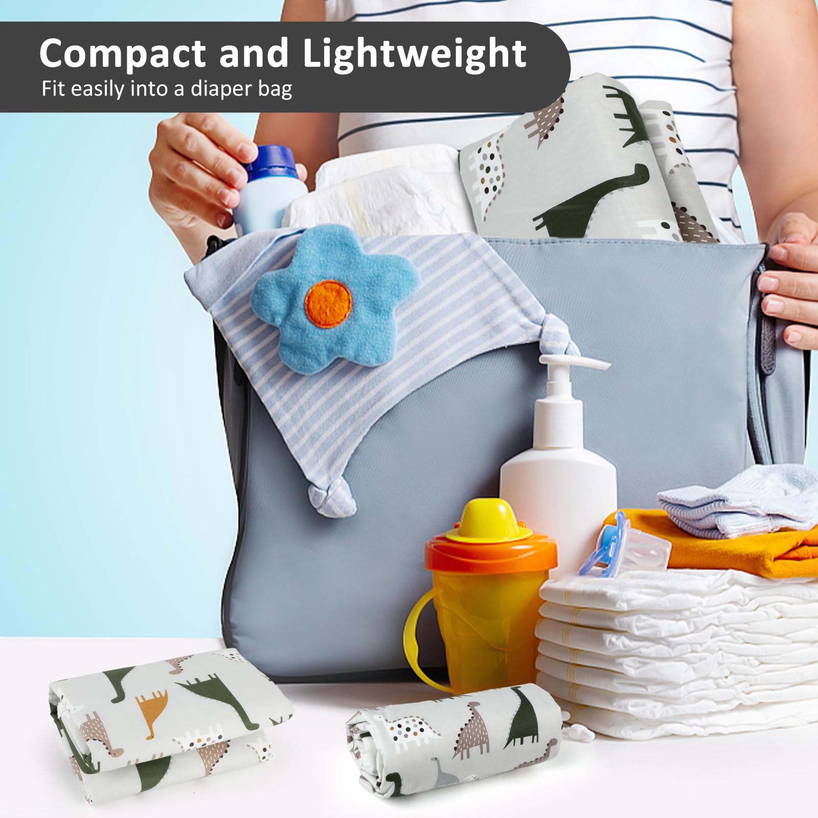 PHOEBUS BABY changing pad travel-compact foldable design fits in bags.