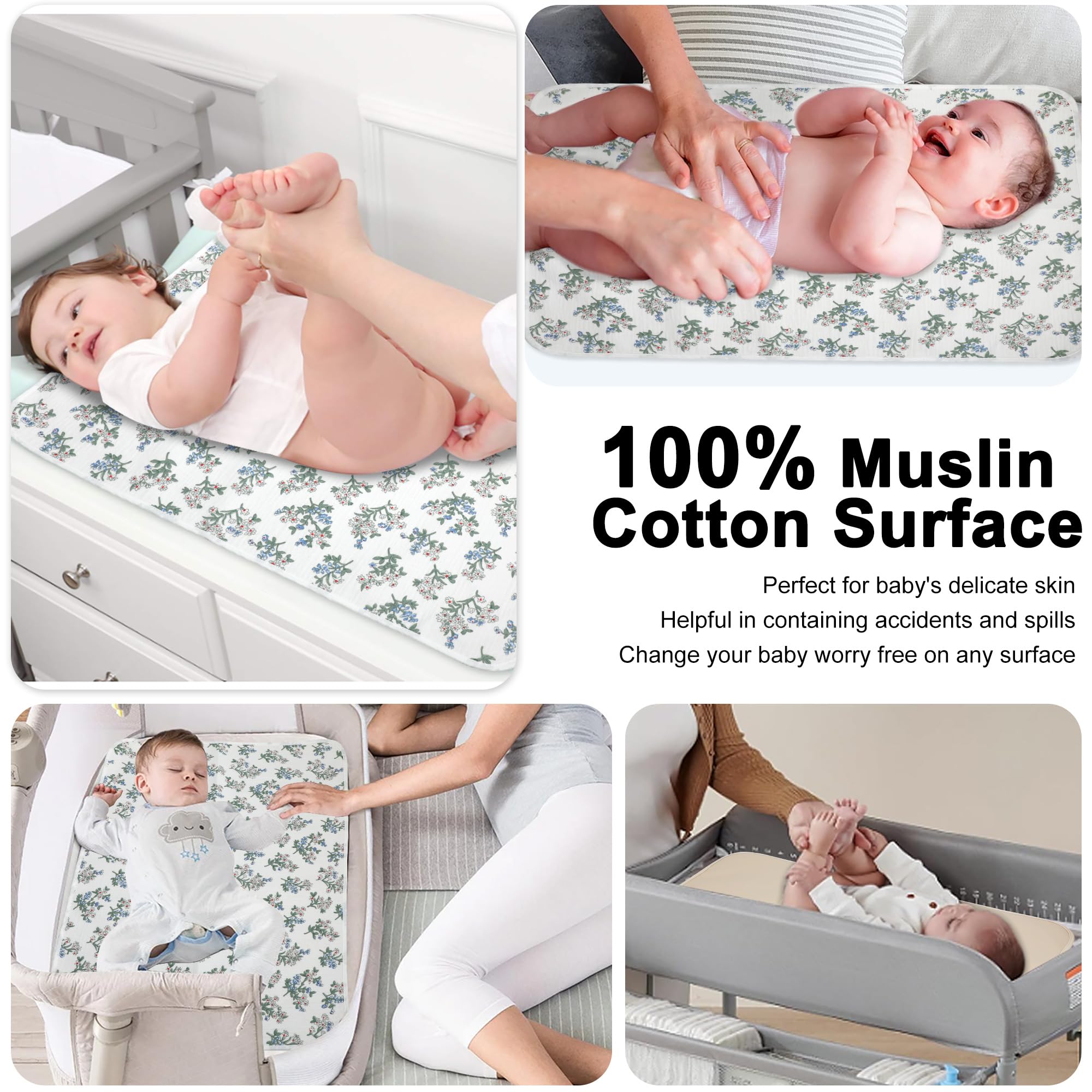 PHOEBUS BABY changing pad travel-ready design folds or rolls for diaper bag convenience.