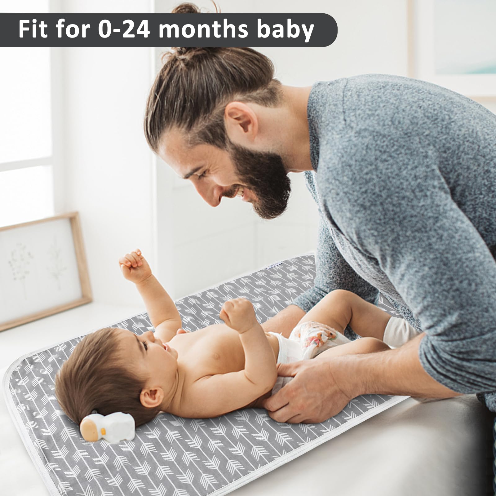 PHOEBUS BABY changing pad waterproof layer protects surfaces during mess moments.