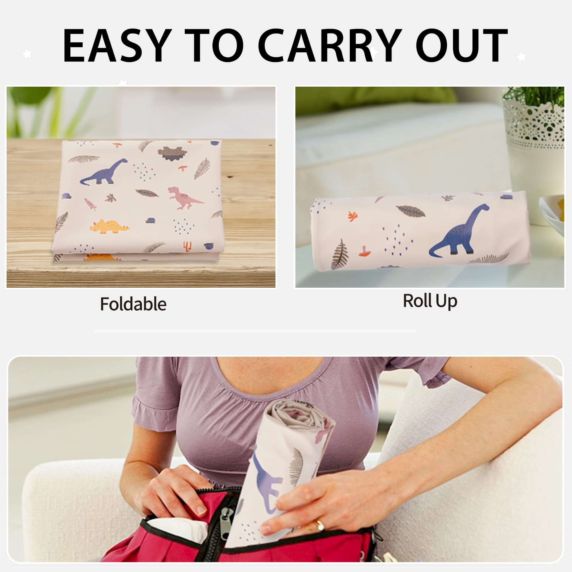 PHOEBUS BABY bag-friendly folding mat fits diaper bags for travel and gifts.
