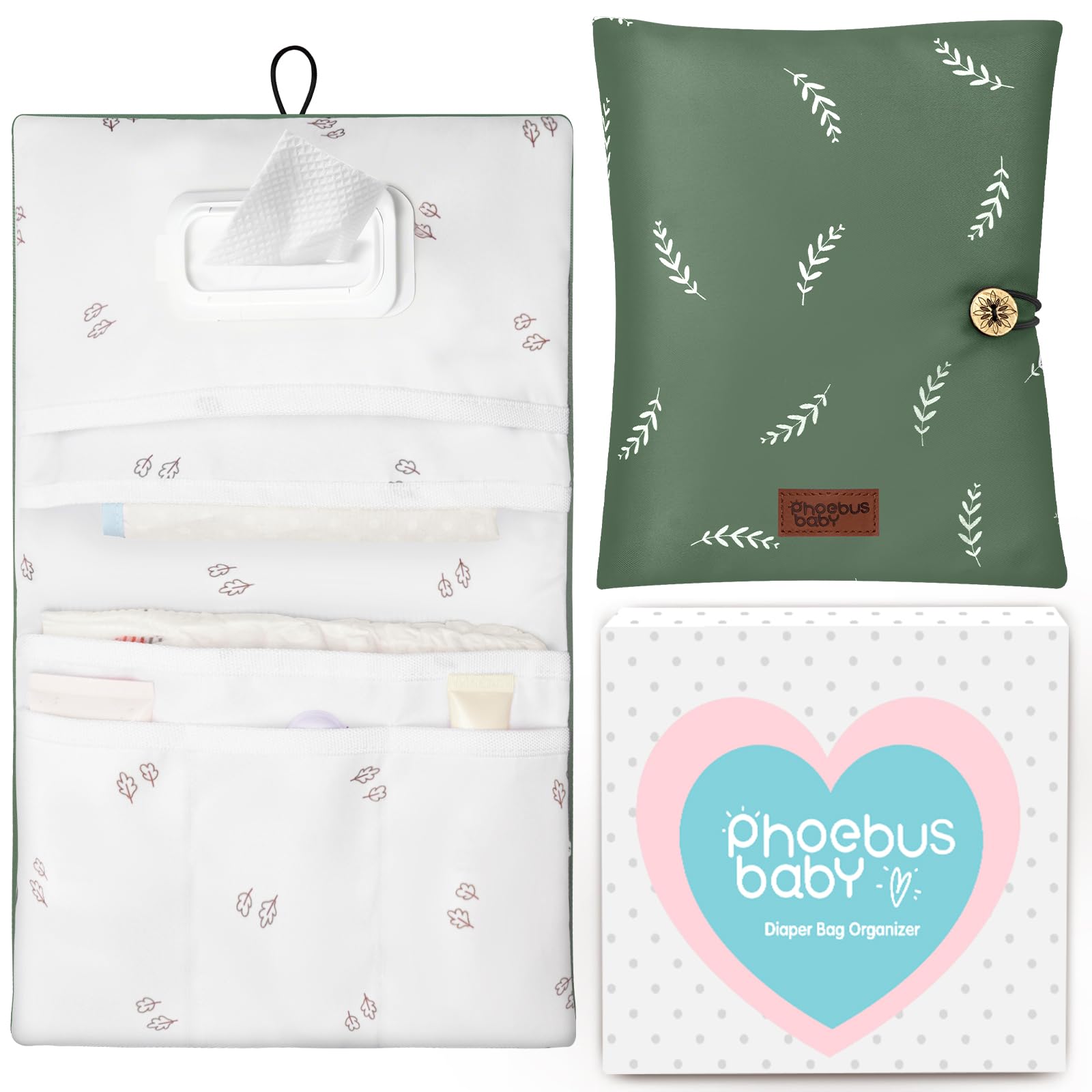 PHOEBUS BABY diaper bag organizer folded compact view shows portability and storage efficiency