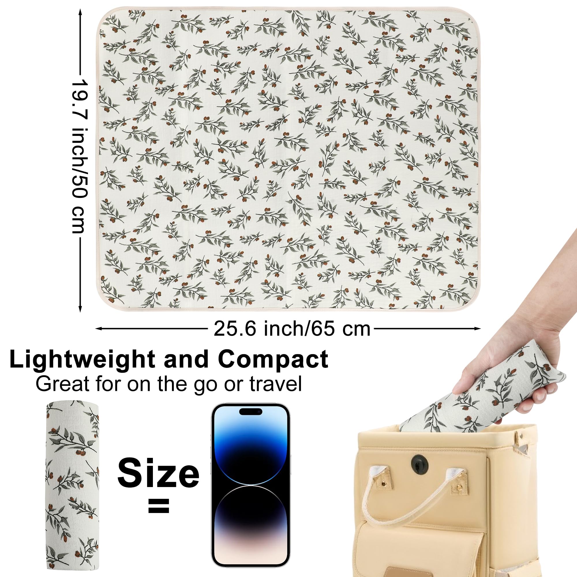 Phoebus Baby diaper changing pad absorbent muslin layers keep baby dry.
