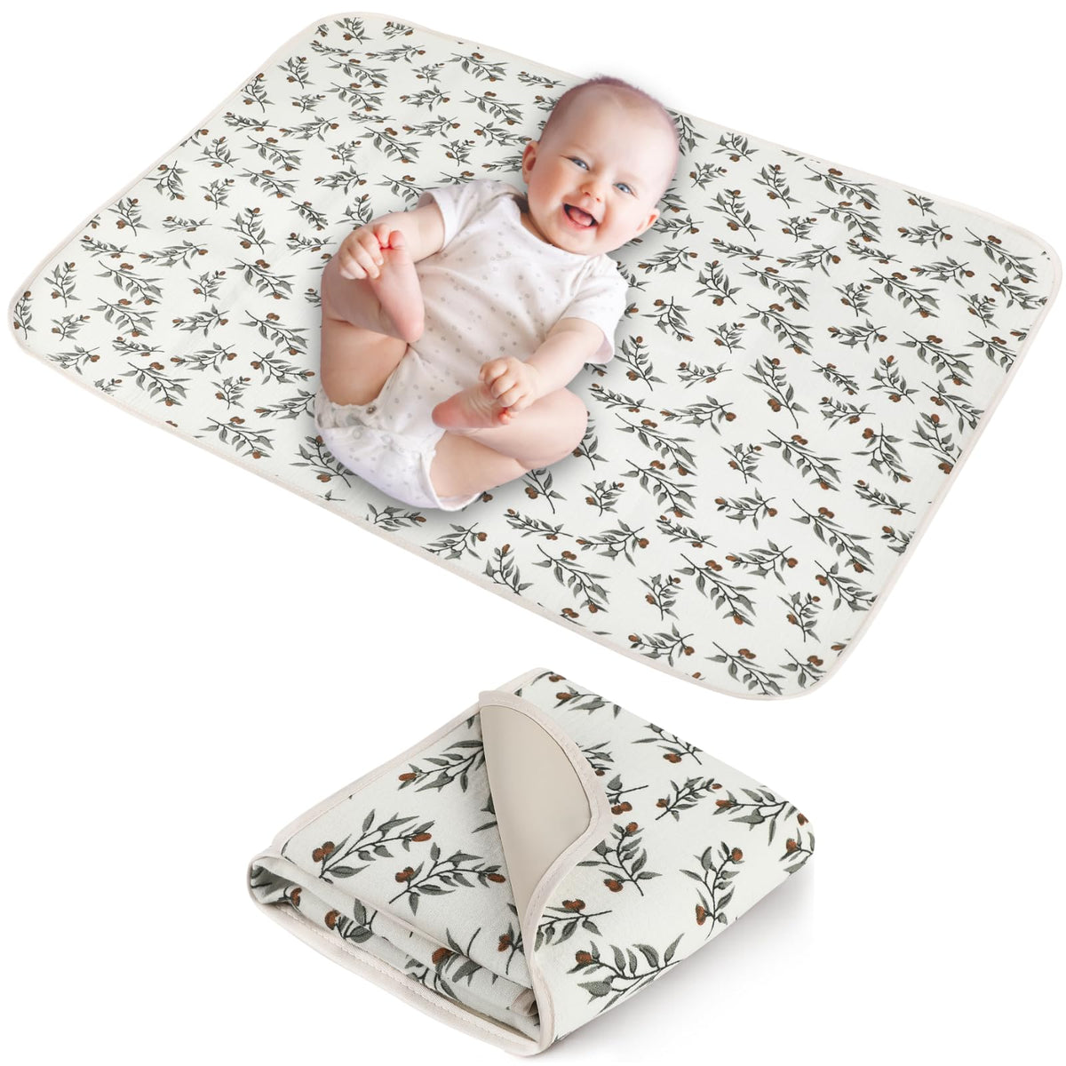 Phoebus Baby diaper changing pad top surface with soft muslin for gentle baby skin.