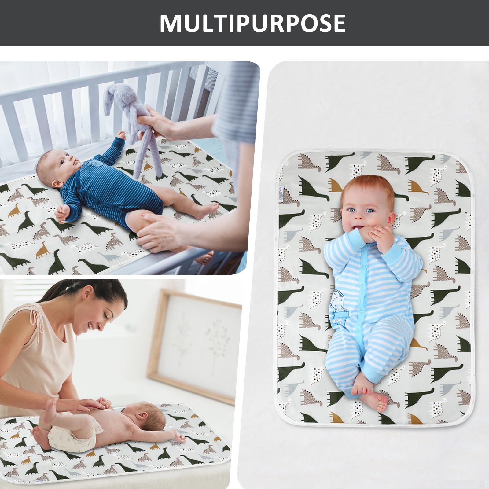 PHOEBUS BABY dinosaur-pattern changing pad adds playful charm to diapering.
