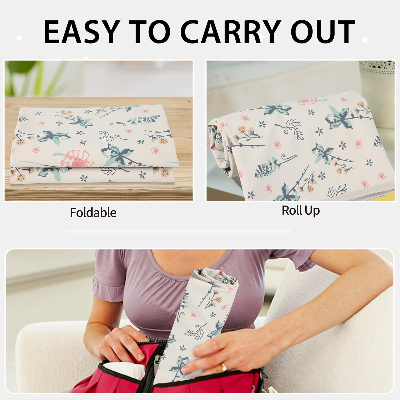 PHOEBUS BABY floral-patterned mat shown as a newborn shower gift idea