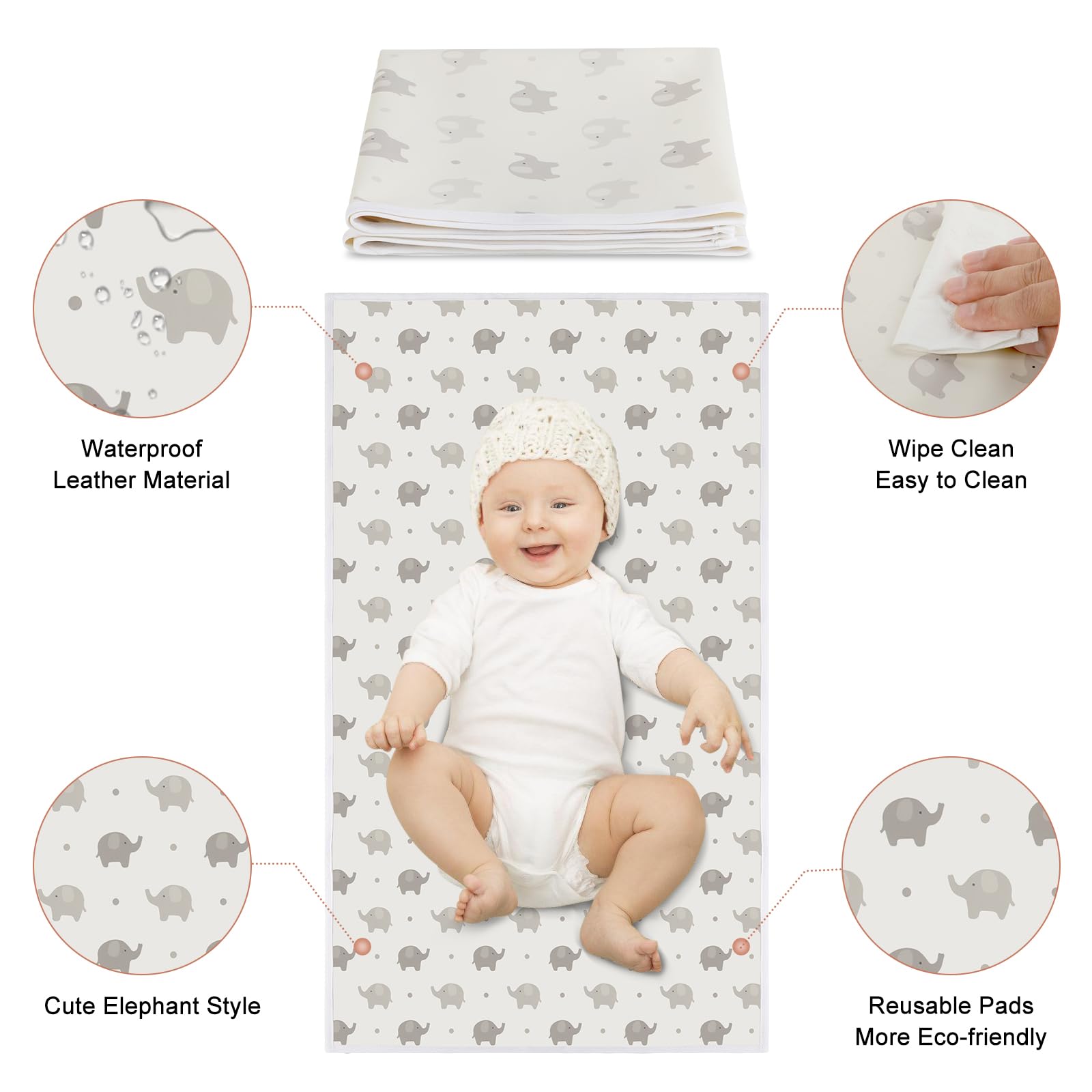 PHOEBUS BABY foldable travel mat compact for on-the-go changes.