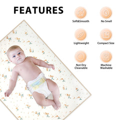 Phoebus Baby portable changing mat in orange floral for on-the-go use.