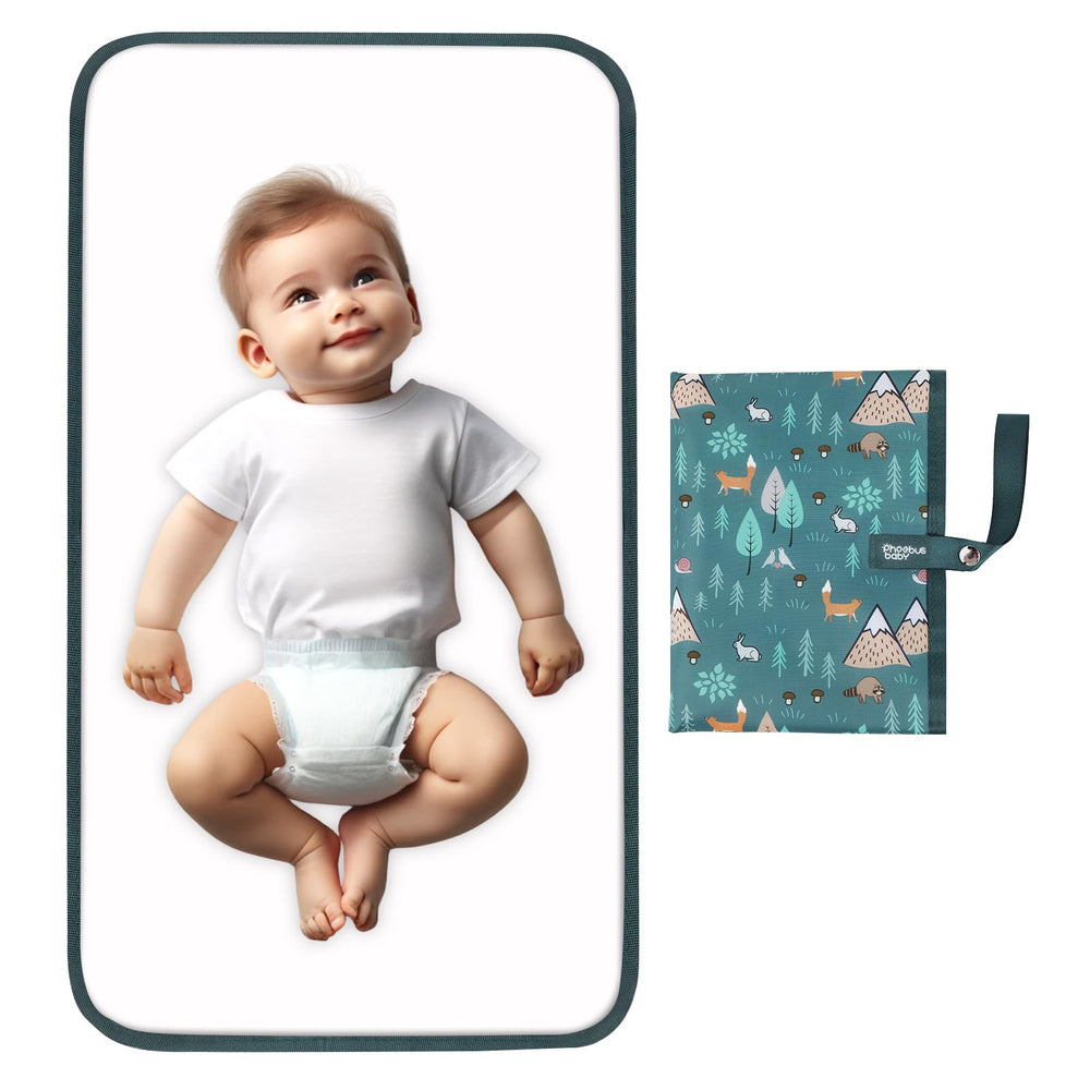 phoebus baby portable changing pad full blue surface for on-the-go diaper changes.