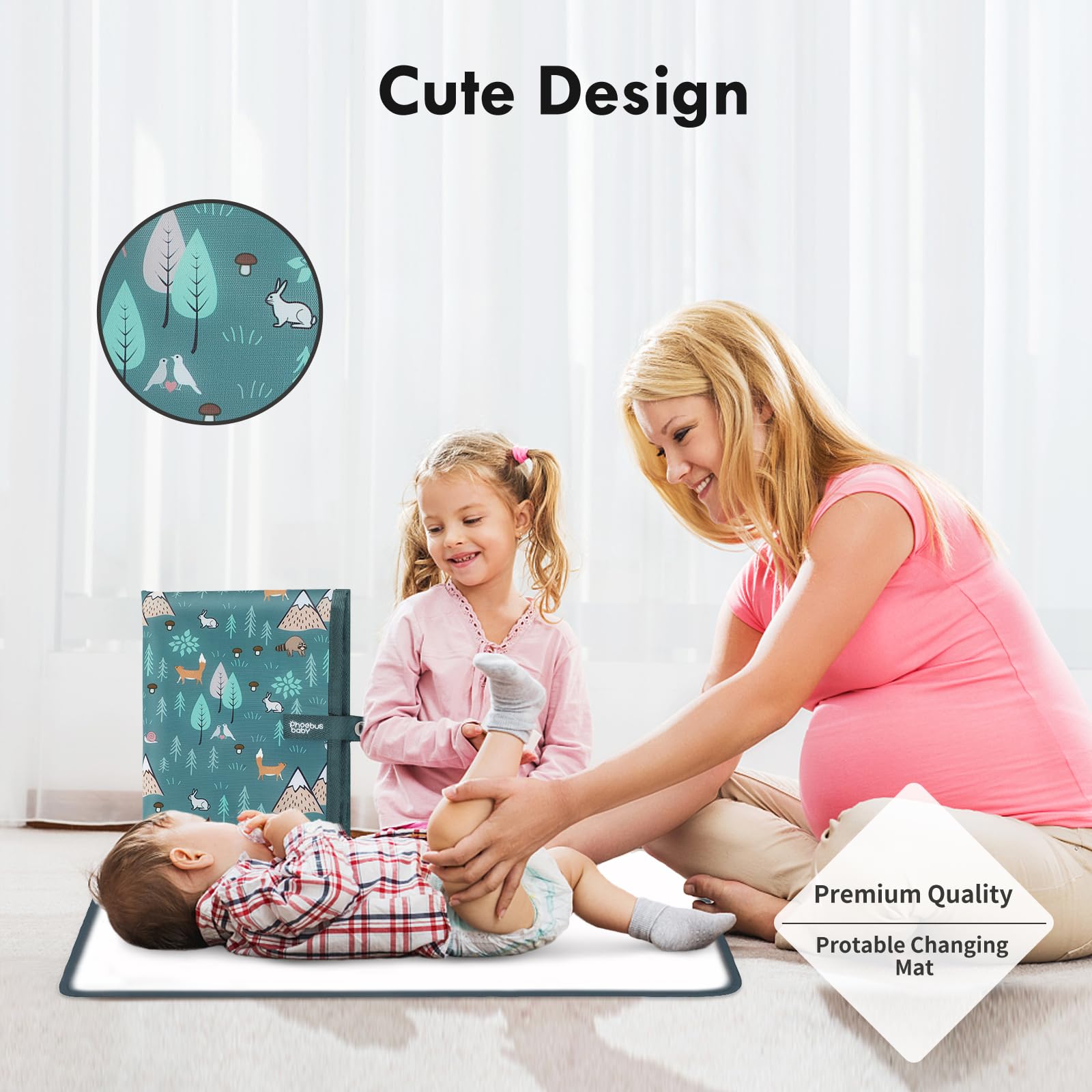 phoebus baby changing pad soft padding comforts baby during changes.