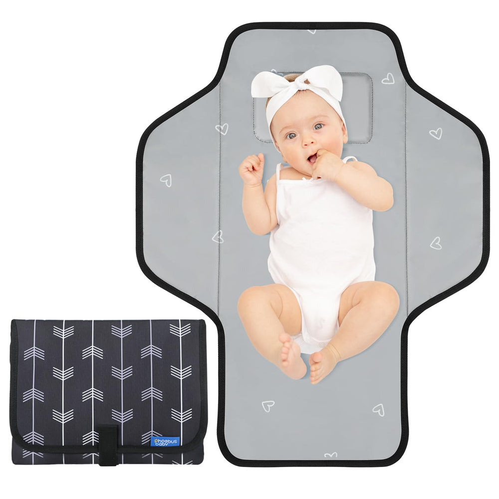 Phoebus Baby portable changing pad travel open for quick cleanups on the go.