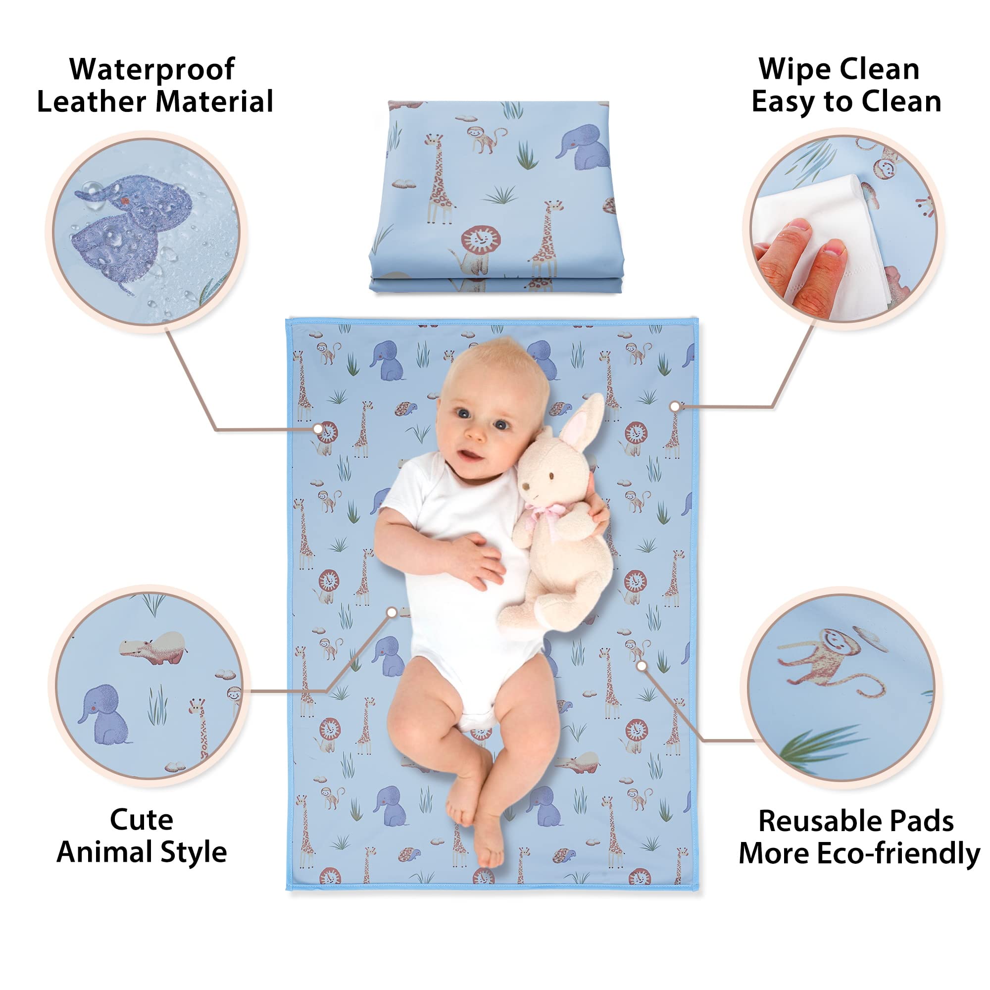 PHOEBUS BABY travel changing pad folded compact in diaper bag.