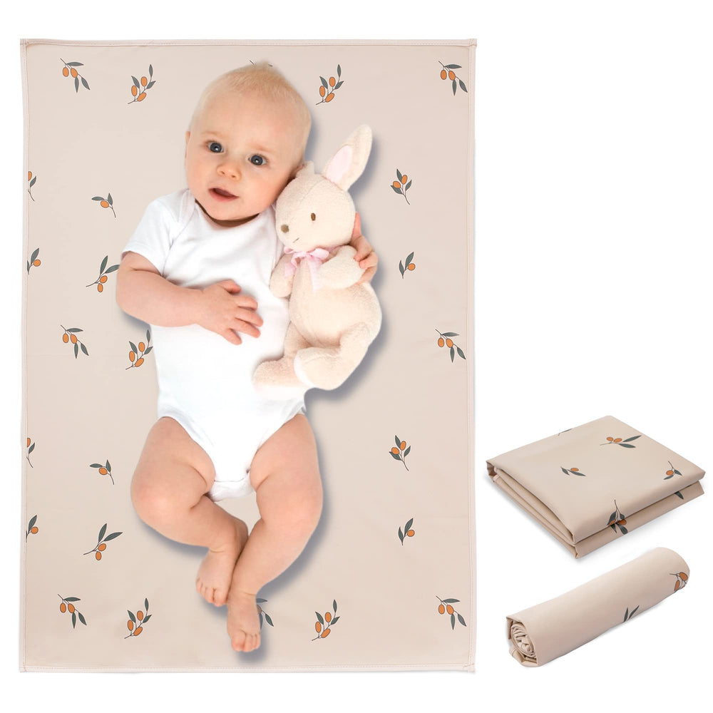 PHOEBUS BABY vegan leather changing mat Branch folded for compact storage and travel