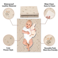 PHOEBUS BABY vegan leather changing mat folded compact for easy stash in diaper bag