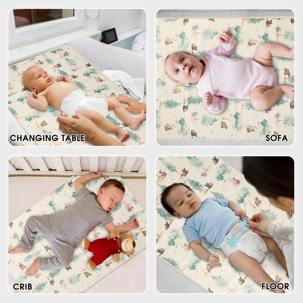PHOEBUS BABY changing mat forest in-diaper-bag for on-the-go.