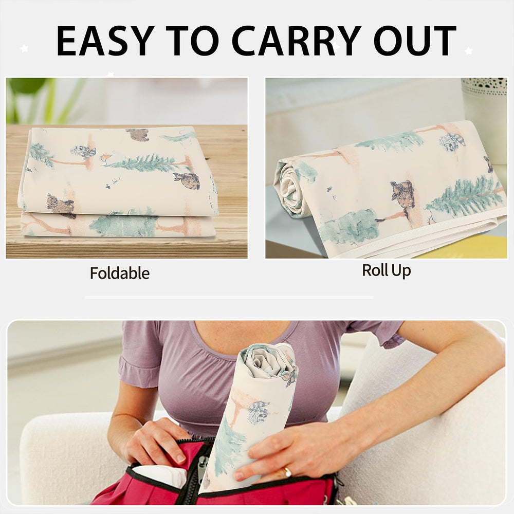 PHOEBUS BABY forest waterproof surface protects sheets during diaper changes.