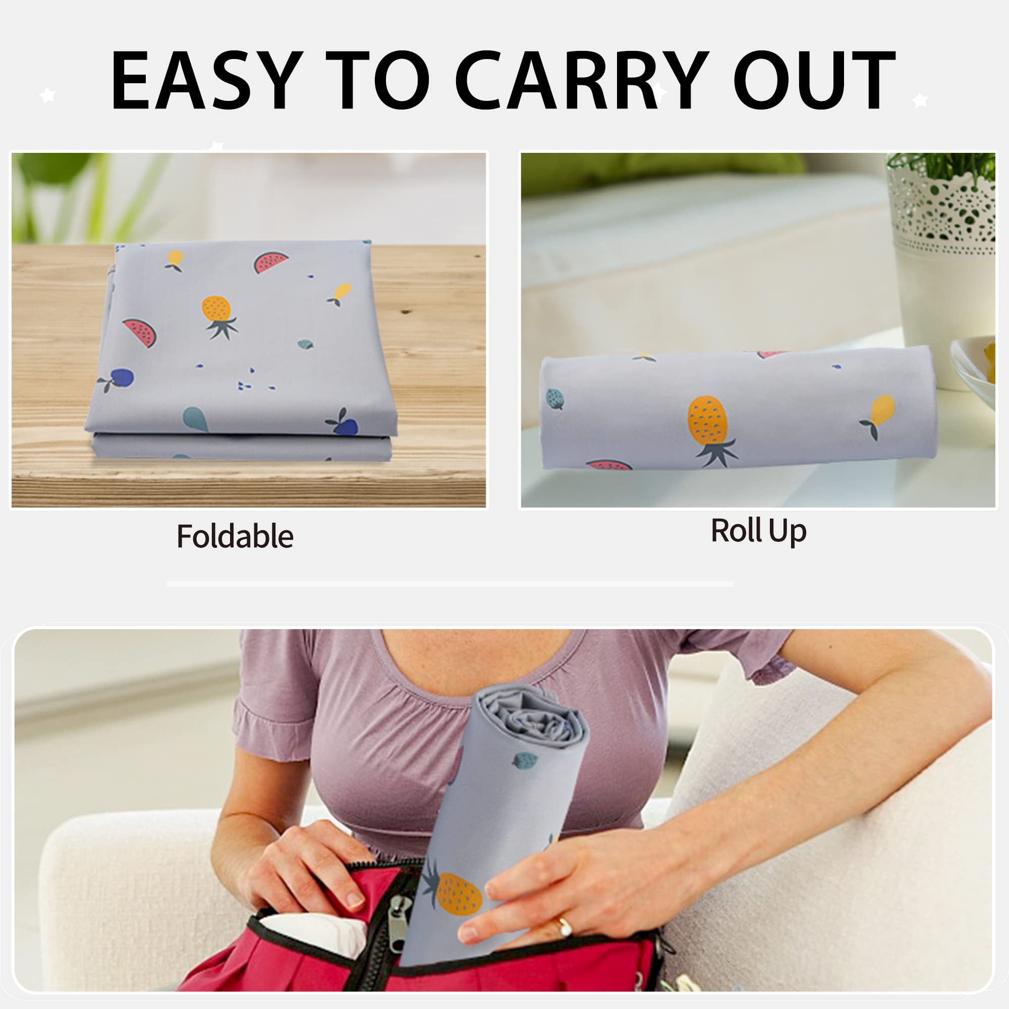 PHOEBUS BABY vegan leather changing mat fruit-pattern adds style to newborncare routine.