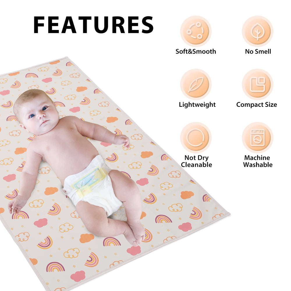 PHOEBUS BABY rainbow changing mat laid flat for comfortable diaper changes