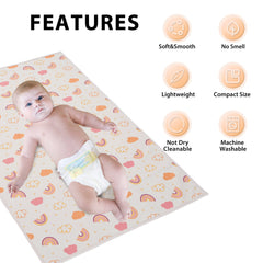 PHOEBUS BABY rainbow changing mat laid flat for comfortable diaper changes