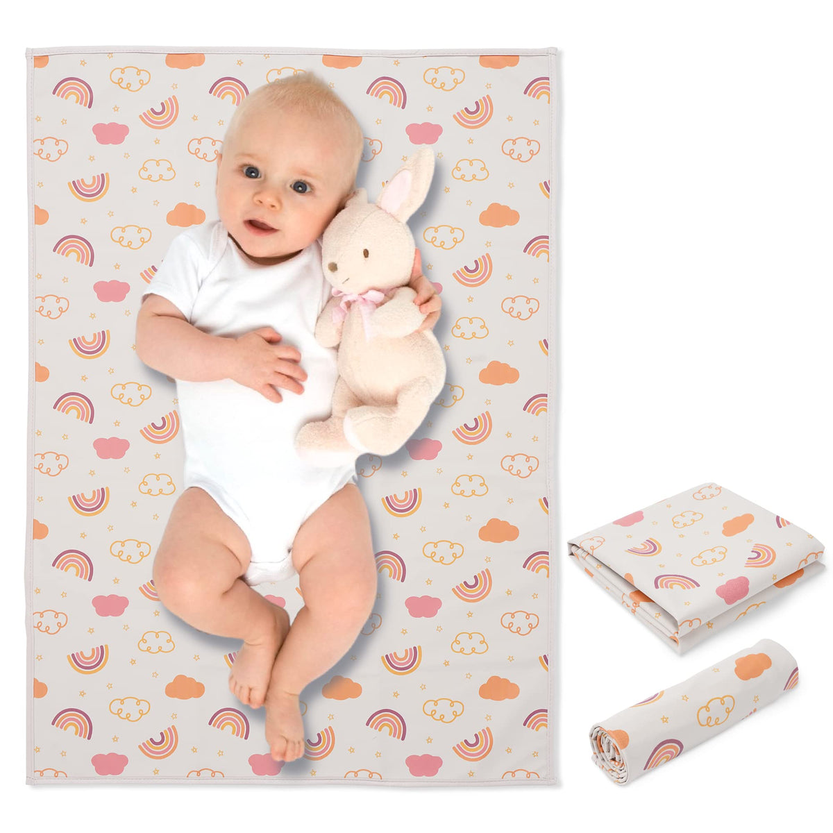 PHOEBUS BABY vegan leather changing mat rolled for travel portability