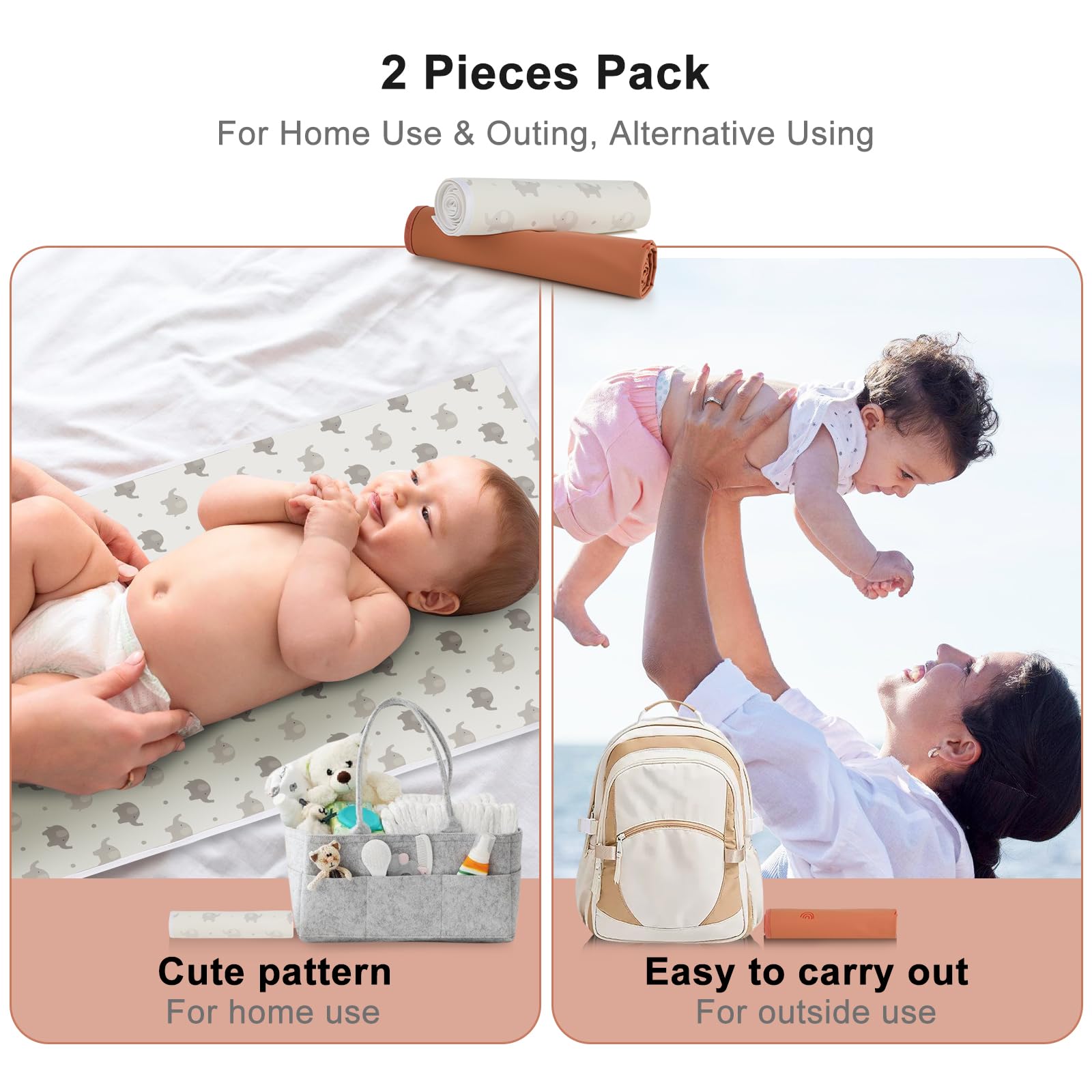 PHOEBUS BABY changing mat wipe-clean surface shown flat for easy sanitation.
