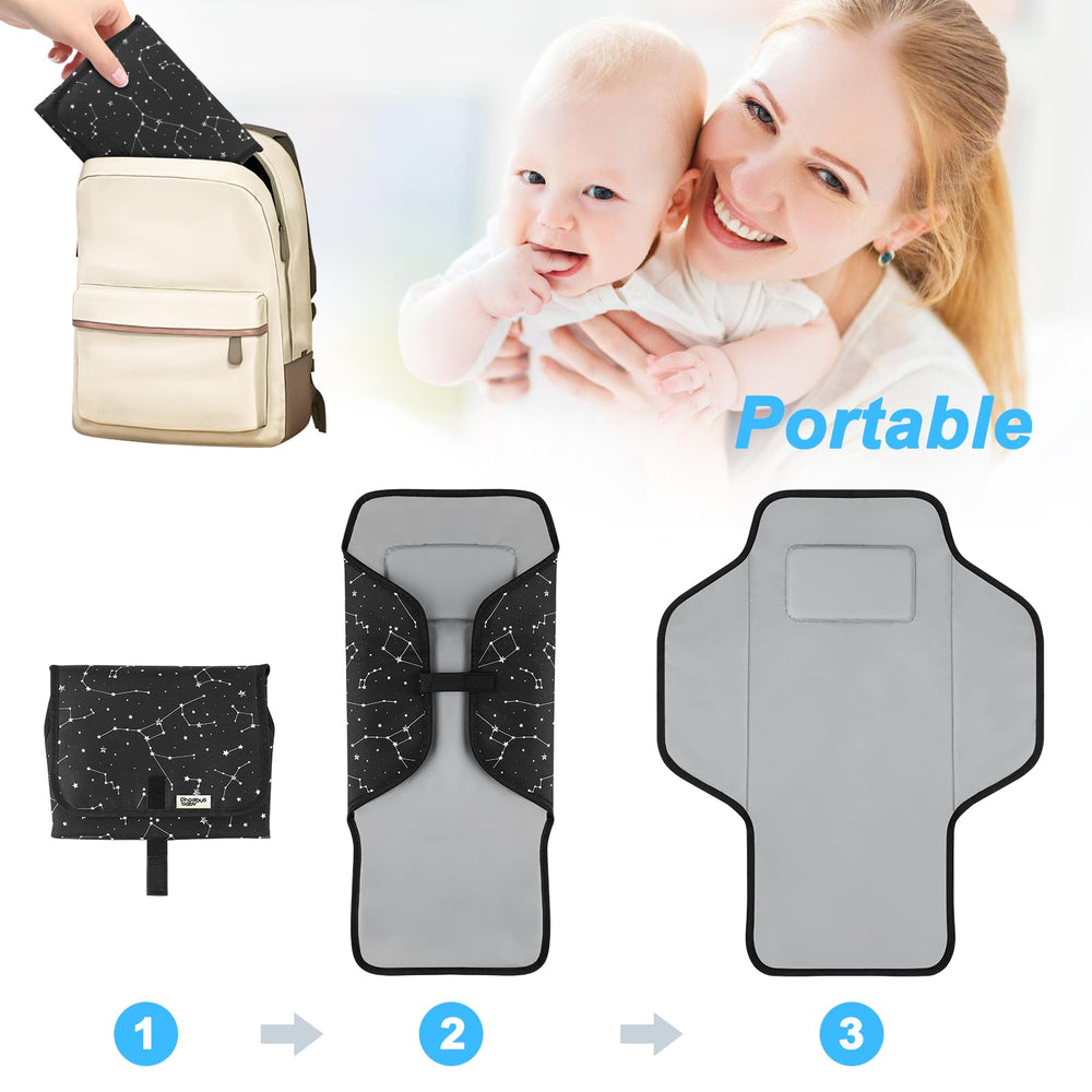 PHOEBUS BABY waterproof changing pad surface enabling mess-free cleaning.