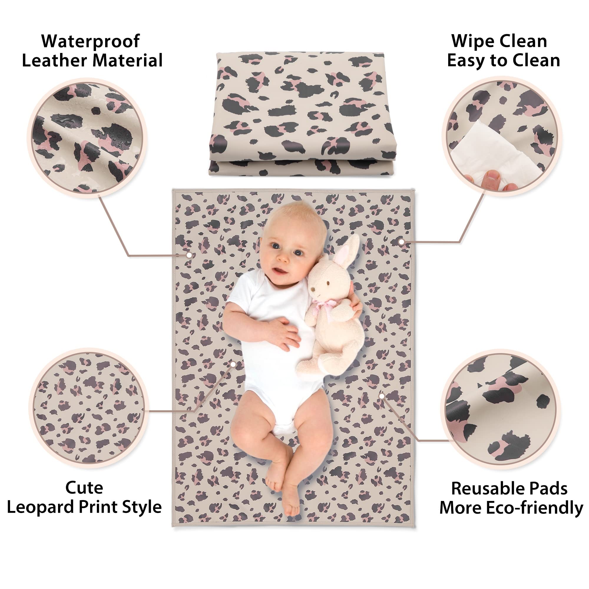 PHOEBUS BABY wipe-clean vegan leather panel for quick cleanup after changes
