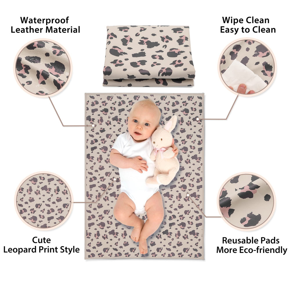 PHOEBUS BABY wipe-clean vegan leather panel for quick cleanup after changes