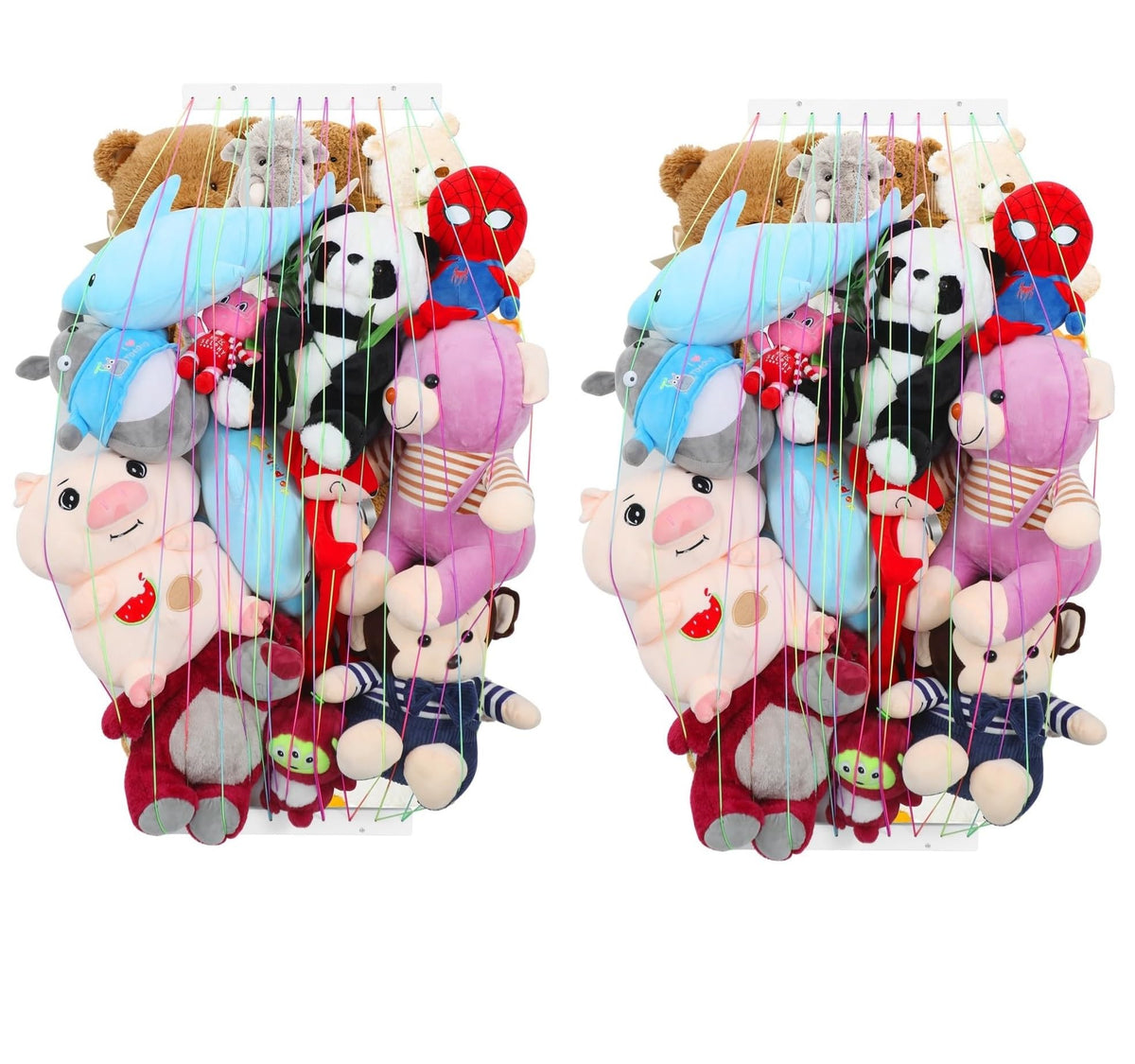 PHOENANCEE stuffed animal storage organizer on wall keeps toys organized and off the floor.