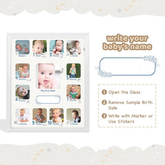 Photo Frame collage 13-slots closeup shows easy milestone display.