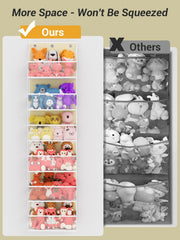 PHOTOONE stuffed-animal storage highlighting mesh visibility for quick toy selection.