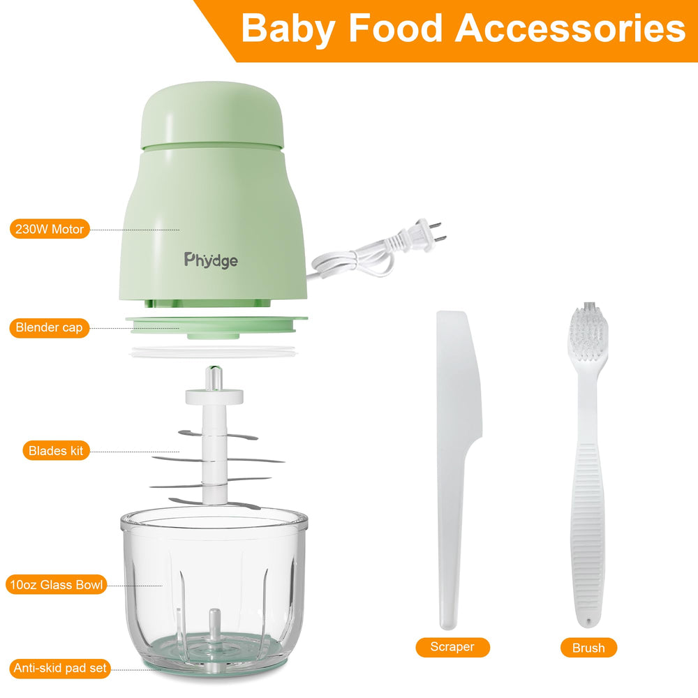 Phydge baby food maker green closeup lid shows secure locking