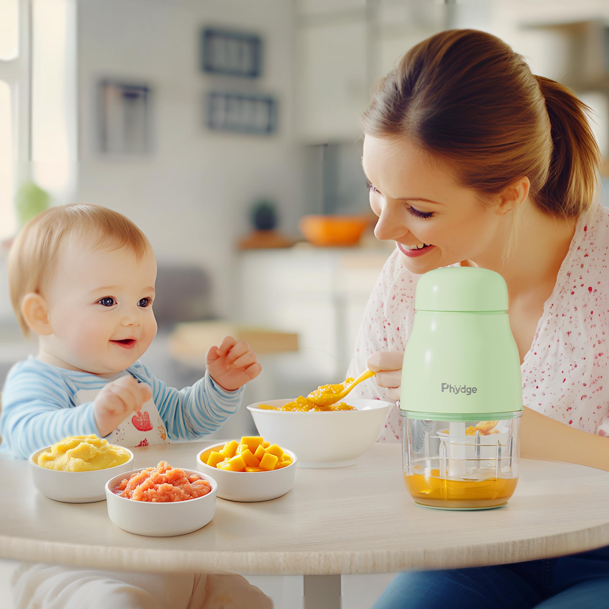 Phydge baby food maker green quiet operation preserves nap time calm
