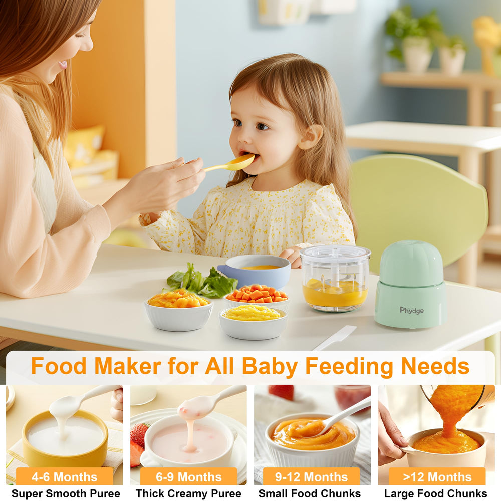 Phydge baby food maker lid-seal shows spill-proof performance during nightly prep.