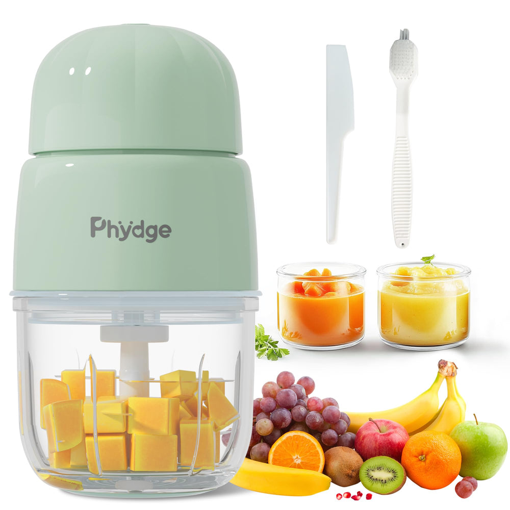 Phydge baby food maker puree-showcase images illustrate fresh meals for infants.
