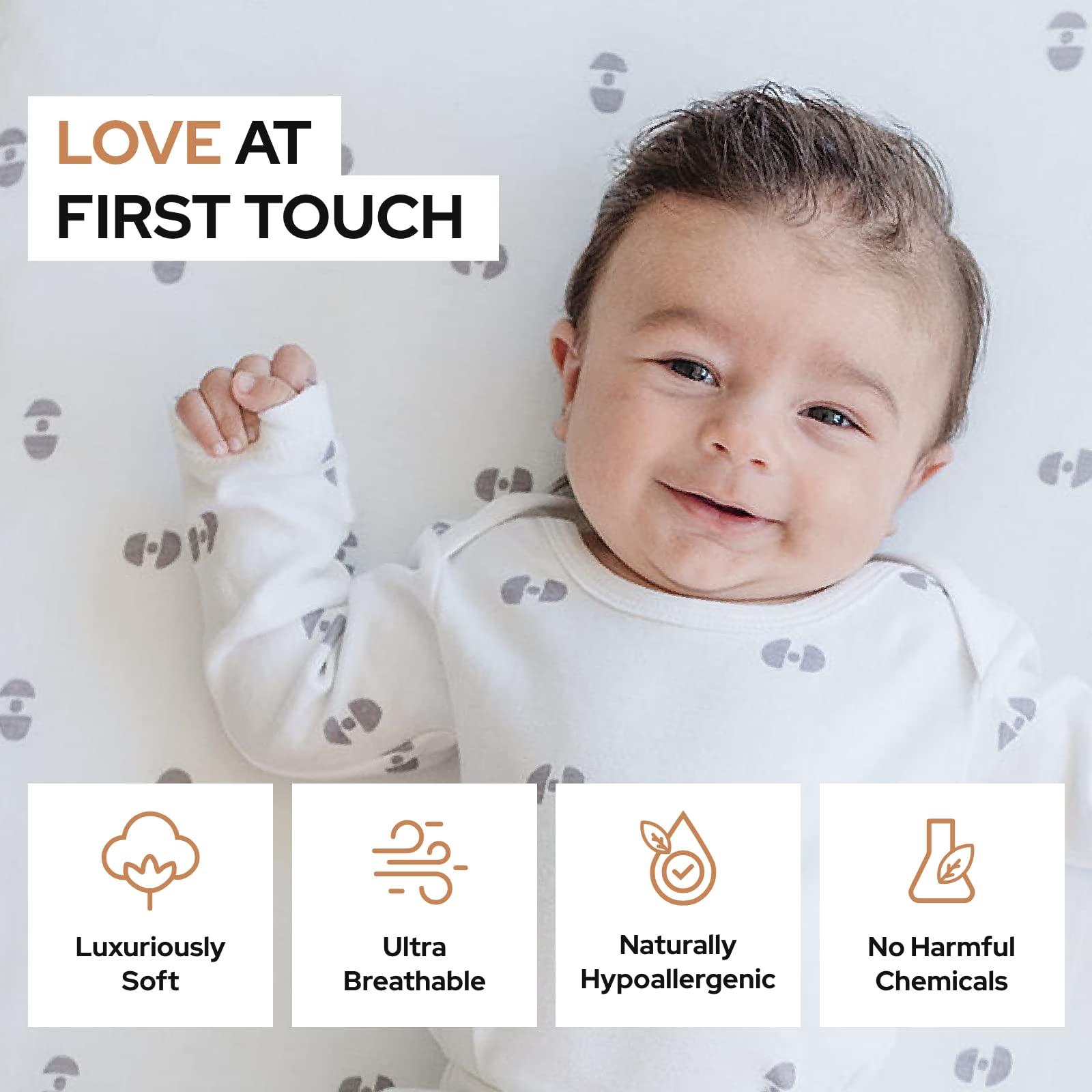 Pickle & Pumpkin pack n play sheet breathable jersey for year-round comfort.