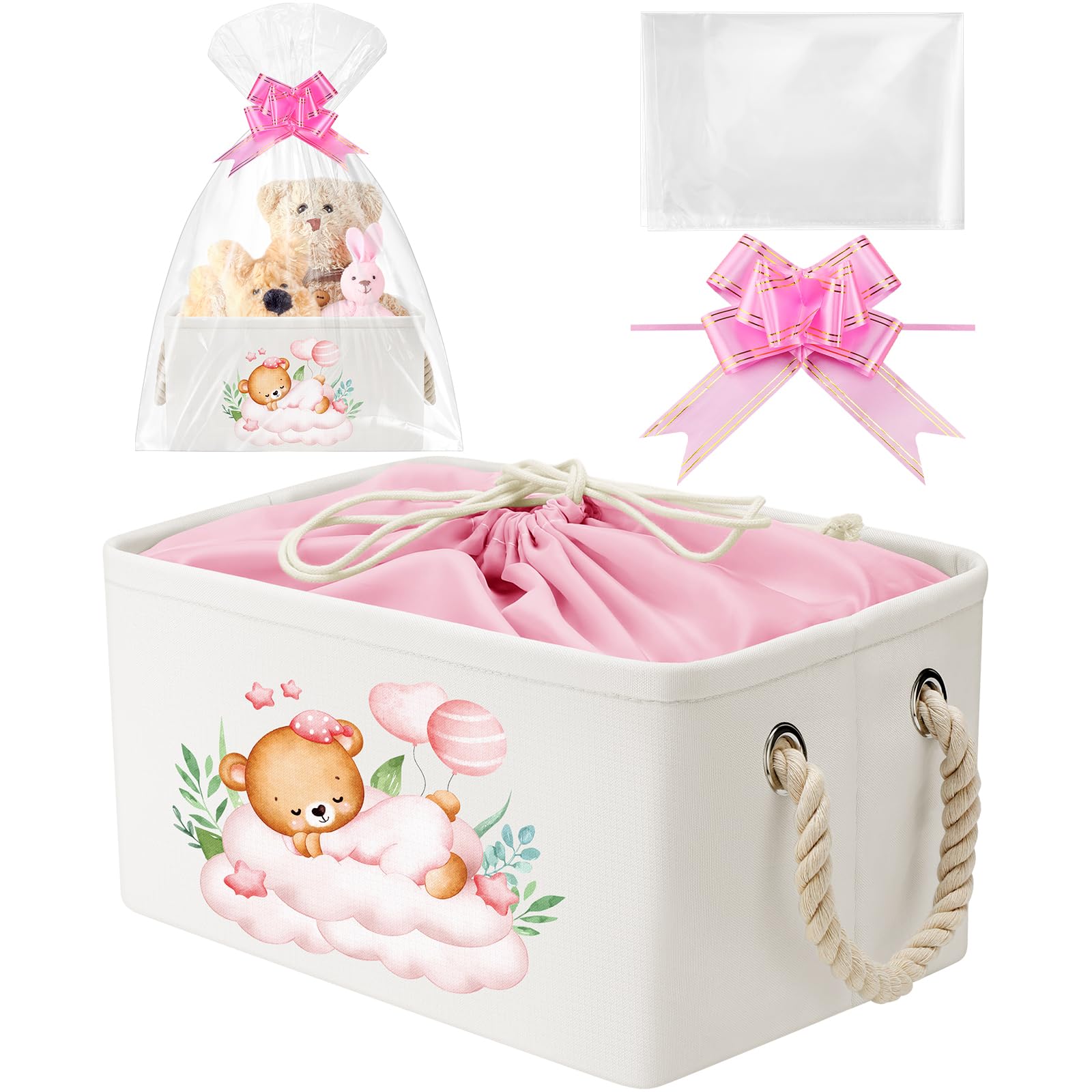 Pickmesh baby shower storage basket with rectangular design keeps diapering essentials organized.