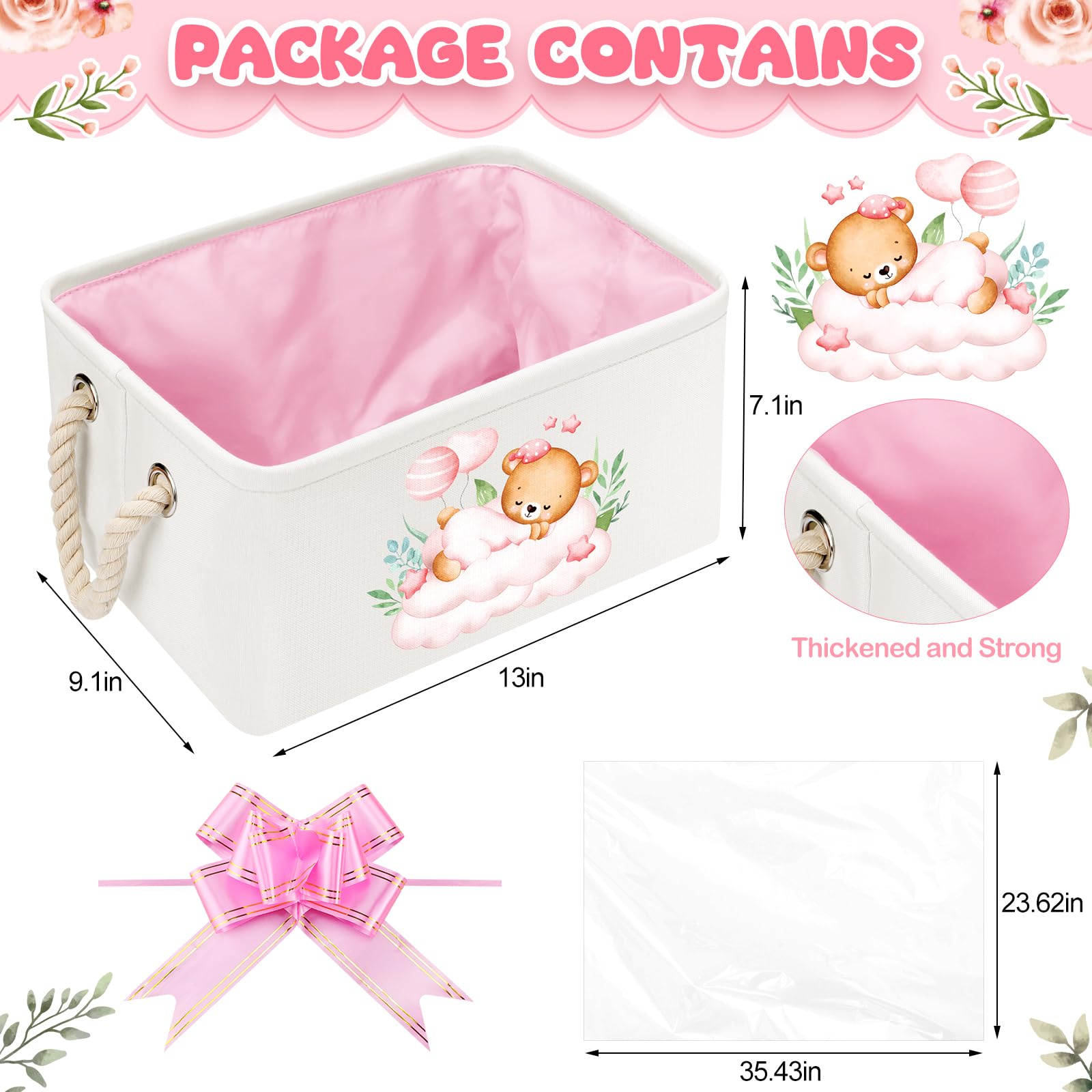 Pickmesh collapsible canvas storage bin folds flat for space-saving storage.
