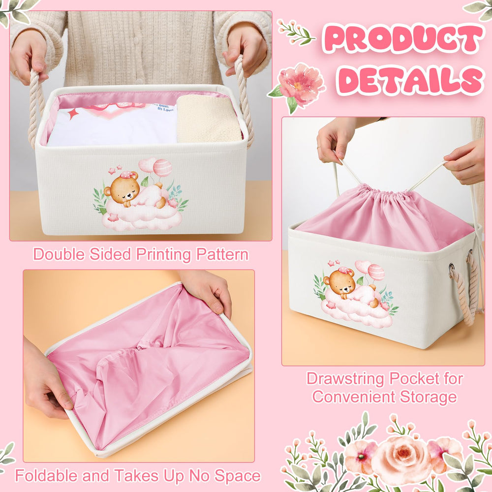 Pickmesh storage basket helps with diaper organization and toy storage.