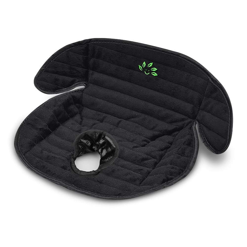 Piddle Pad car seat protector black front view shows soft wool surface for infant comfort