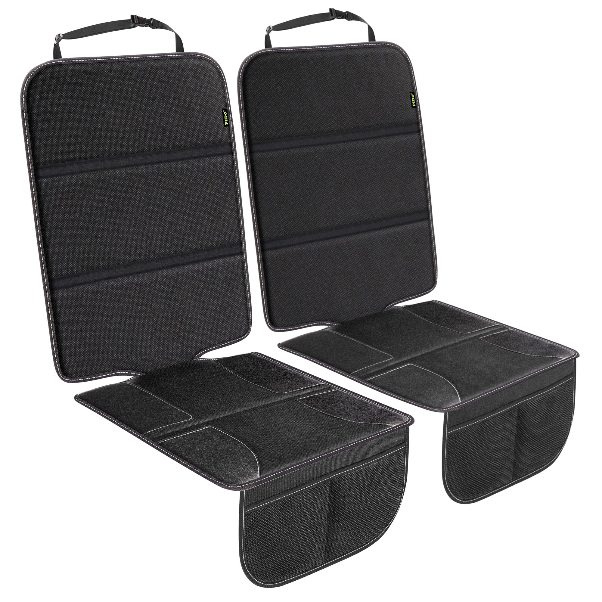 PIDO car seat protector back coverage protects leather seats from indentations and spills.