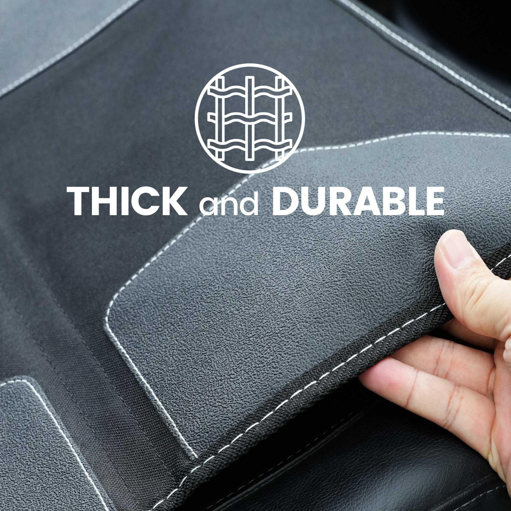 PIDO car seat protector storage pockets keep snacks and toys within reach.