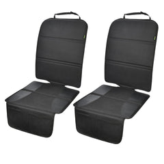 PIDO car seat protector with thick padding protects leather seats during car rides.