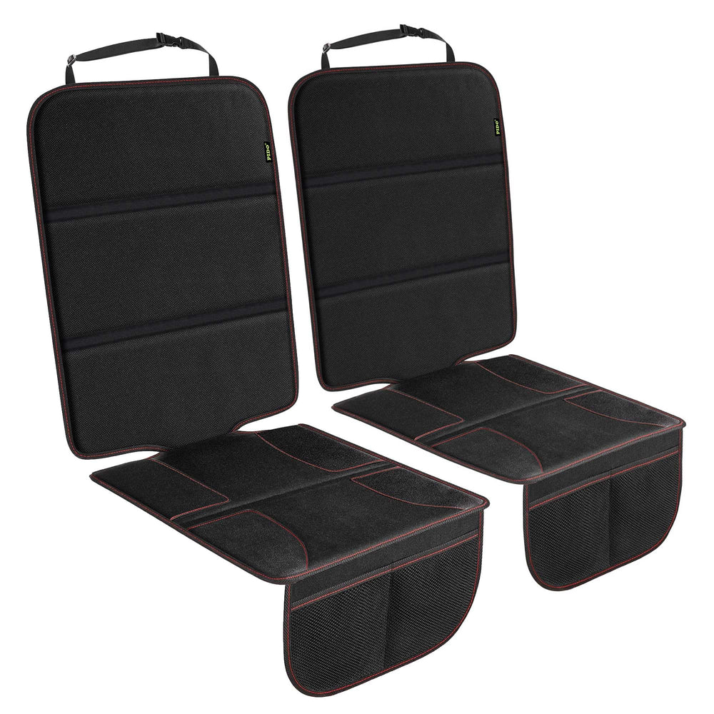 PIDO car seat protector with thick padding shields leather seats from spills during travel.